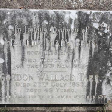 TARR Gordon Wallace -1953 :: BEHN Matilda Mary nee THORNE -1924