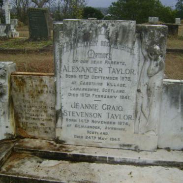 TAYLOR Alexander 1878-1941 &amp; Jeannie Craig Stevenson 1874-1945