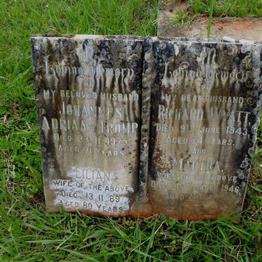 TROMP Johannes Adriaan 1875 &amp; Lilian -1989 :: WYATT Richard -1943 &amp; Martha -1946