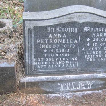 TILEY Harry 1915-1999 &amp; Anna Petronella DU TOIT 1915-1981