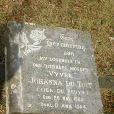 TOIT Johanna, du nee DE BRUYN 1920-1954