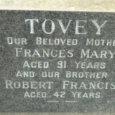 TOVEY Frances Mary -1972 :: TOVEY Robert Francis -1965