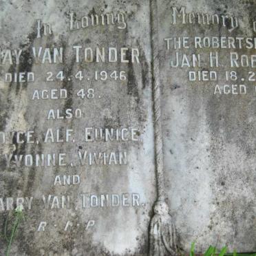 TONDER May, van -1946 :: van TONDER Joyce :: van TONDER Alf Eunice