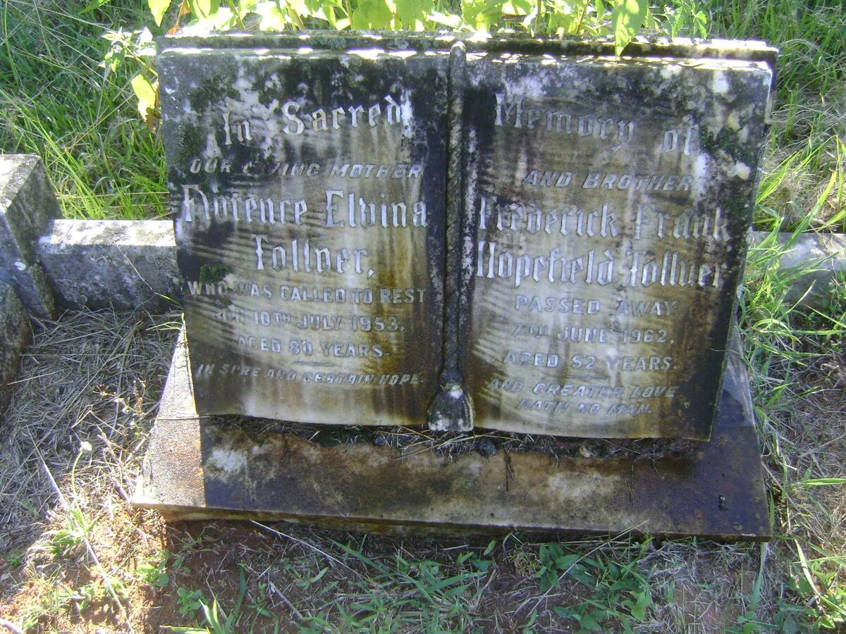 TOLLNER Florence Elvina -1953 :: TOLLNER Frederick Frank Hopefield -1962