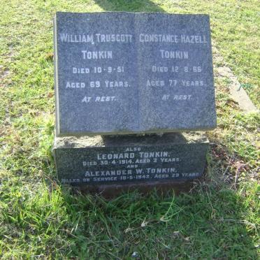 TONKIN William Truscott -1951 &amp; Constance Hazell -1966 :: TONKIN Leonard -1914 :: TONKIN Alexander W. -1942