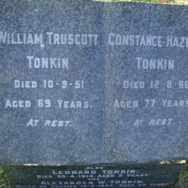 TONKIN William Truscott -1951 &amp; Constance Hazell -1966 :: TONKIN Leonard -1914 :: TONKIN Alexander W. -1942