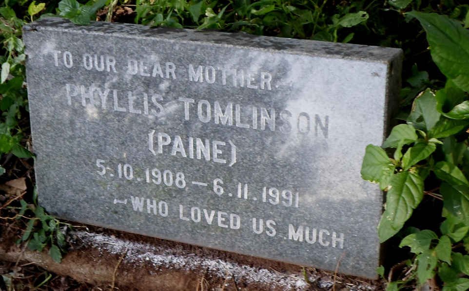 TOMLINSON Phyllis nee PAINE 1908-1991