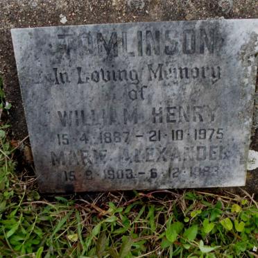 TOMLINSON William Henry 1887-1975 &amp; Marie Alexander 1903-1983