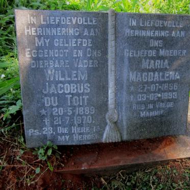 TOIT Willem Jacobus, du 1889-1970 &amp; Maria Magdalena 1896-1993