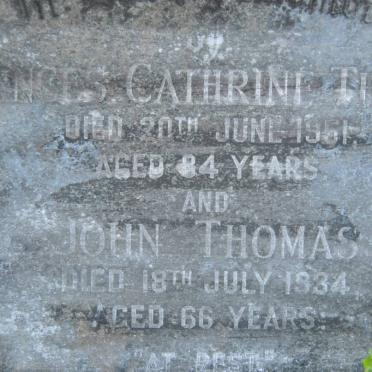 THOMAS John -1934 &amp; Frances Cathrine -1951