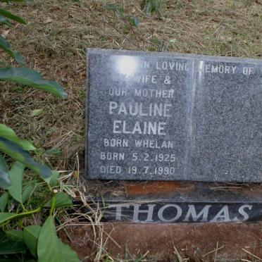 THOMAS Pauline Elaine 1925-1990