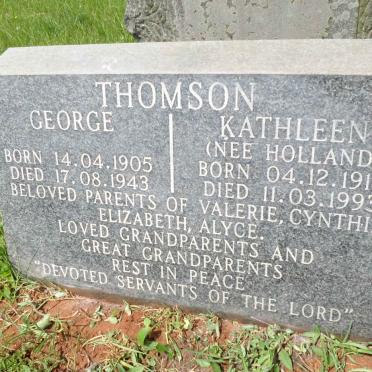 THOMSON George 1905-1943 &amp; Kathleen HOLLAND 1910-1993