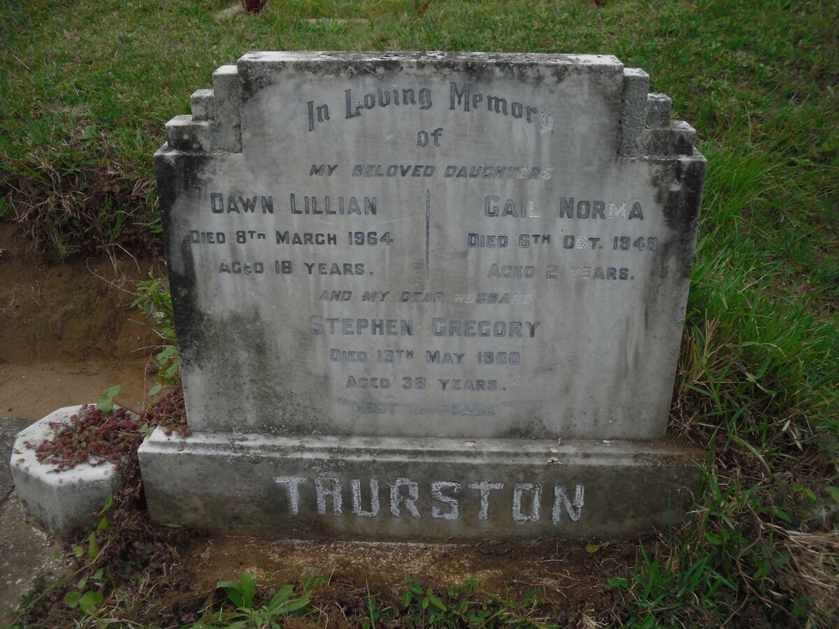 THURSTON Stephen Gregory -1960 :: THURSTON Dawn Lillian -1964 :: THURSTON Gail Norma -1949