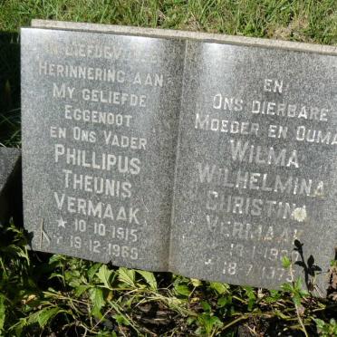 VERMAAK Phillipus Theunis 1915-1965 &amp; Wilma Wilhelmina Christina 1920-1975