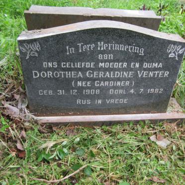 VENTER Dorothea Geraldine nee GARDINER 1908-1982