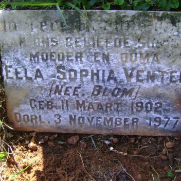 VENTER Ella Sophia nee BLOM 1902-1977