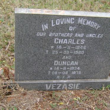 VESZASIE Duncan 1934-1975 :: VEZASIE Charles 1946-1960