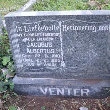 VENTER Jacobus Albertus 1918-1985