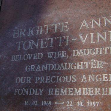 VETTER Albert A. M. 1903-1984 &amp; Valerie Maria WERNER 1909-1978 :: TONETTI-VINE Brigitte Anne 1969-1997