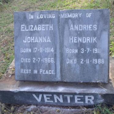 VENTER Andries Hendrik 1911-1988 &amp; Elizabeth Johanna 1914-1966