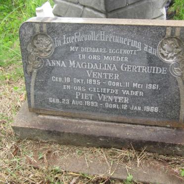 VENTER Piet 1893-1966 &amp; Anna Magdalina Gertruide 1895-1961