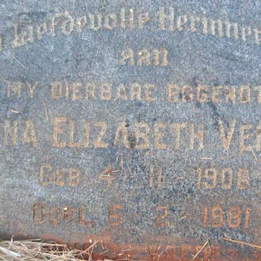 VENTER Anna Elizabeth 1906-1981