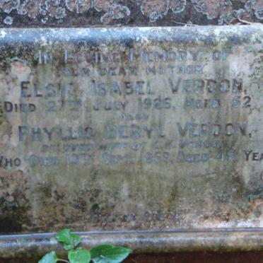 VERDON Elsie Isabel -1926 :: VERDON Phyllis Beryl -1959