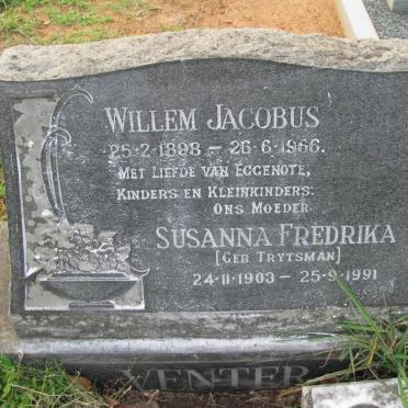 VENTER Willem Jacobus 1898-1966 &amp; Susanna Fredrika TRYTSMAN 1903-1991