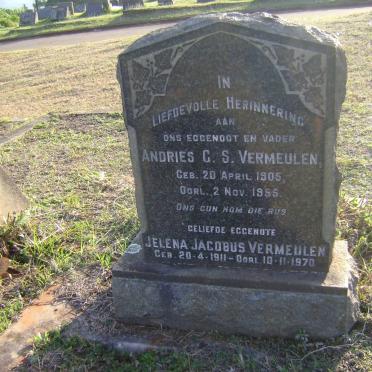 VERMEULEN Andries G.S. 1905-1955 &amp; Jelena Jacobus 1911-1970