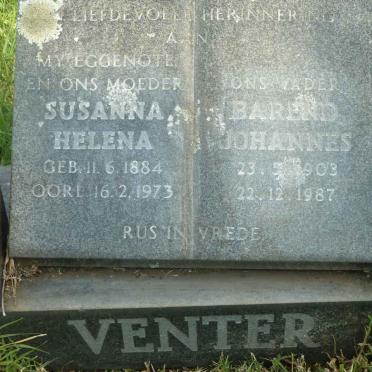 VENTER Barend Johannes 1903-1987 &amp; Susanna Helena 1884-1973