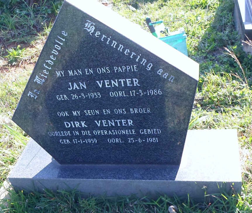 VENTER Jan 1933-1986 :: VENTER Dirk 1959-1981