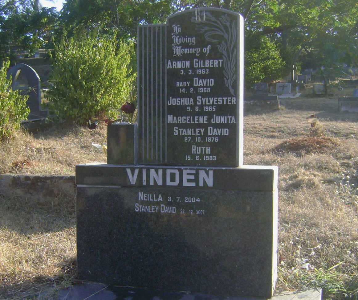 VINDEN Arnon Gilbert -1963 :: VINDEN David -1968 :: VINDEN Joshua Sylvester -1965 :: VINDEN Marcelene Junita