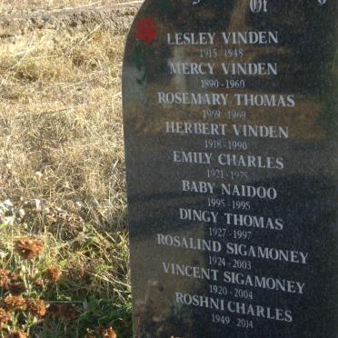 VINDEN Lesley 1915-1948 :: VINDEN Mercy 1890-1960 :: THOMAS Rosemary 1969-1969