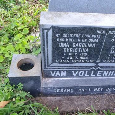 VOLLENHOVEN Gerhardus Marthinus, van 1908-1986 &amp; Dina Carolina Christina 1915-1984