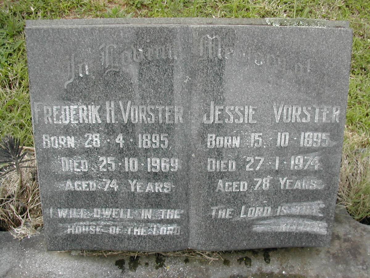 VORSTER Frederik H. 1895-1969 &amp; Jessie 1895-1974