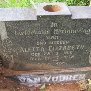 VUUREN Aletta Elizabeth, van 1910-1979