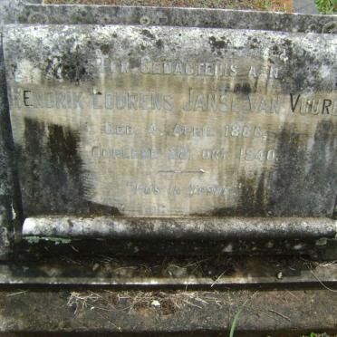 VUUREN Hendrik Lourens, Janse van 1886-1940