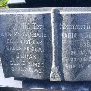 VUUREN Johan, van 1929-1987 &amp; Maria Magdalena 1927-2008