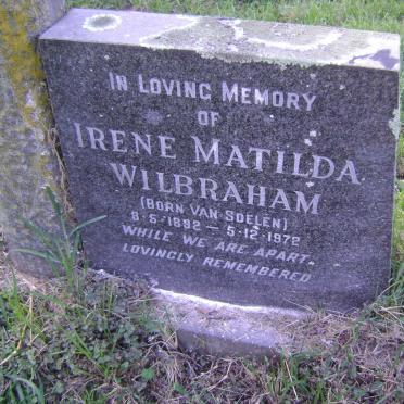 WILBRAHAM Irene Matilda nee VAN SOELEN 1892-1972