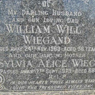 WIEGAND William Will -1963 &amp; Sylvia Alice -1979