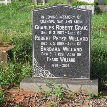 WILLARD Charles Robert Craig -1967 :: WILLARD Robert Peter -1965 :: WILLARD Barbara -1991 :: WILLARD Frank 1938-2006