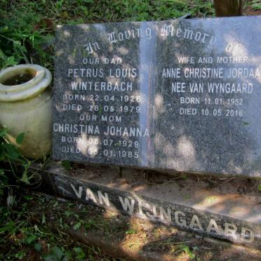 WIJNGAARD Petrus Louis Winterbach, van 1926-1979 &amp; Christina Johanna 1929-1985