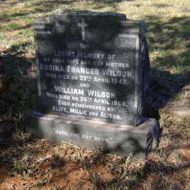 WILSON William -1958 &amp; Rosina Frances -1947