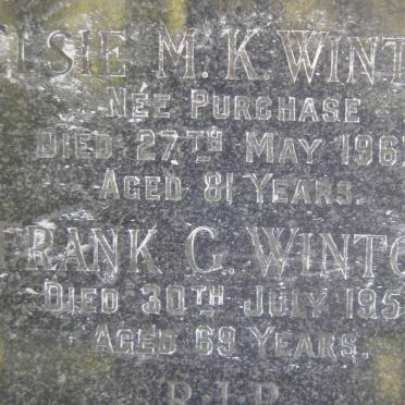 WINTON Frank G. -1951 &amp; Elsie M.K. PURCHASE -1967