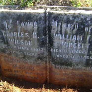 WILSON Charles H. -1923 &amp; Elizabeth J. -1933 :: VINCENT William F.G. -1959 &amp; Lilian 1962
