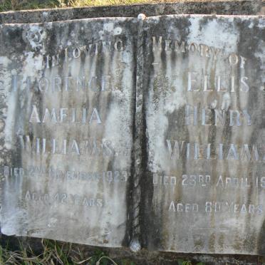 WILLIAMS Ellis Henry -1949 &amp; Florence Amelia -1923