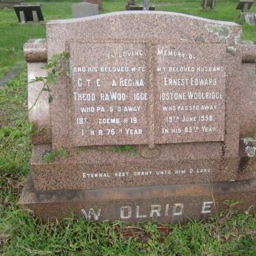 WOOLRIDGE Ernest Edward Idstone -1958 &amp; Catherina Regina Theodora -19??