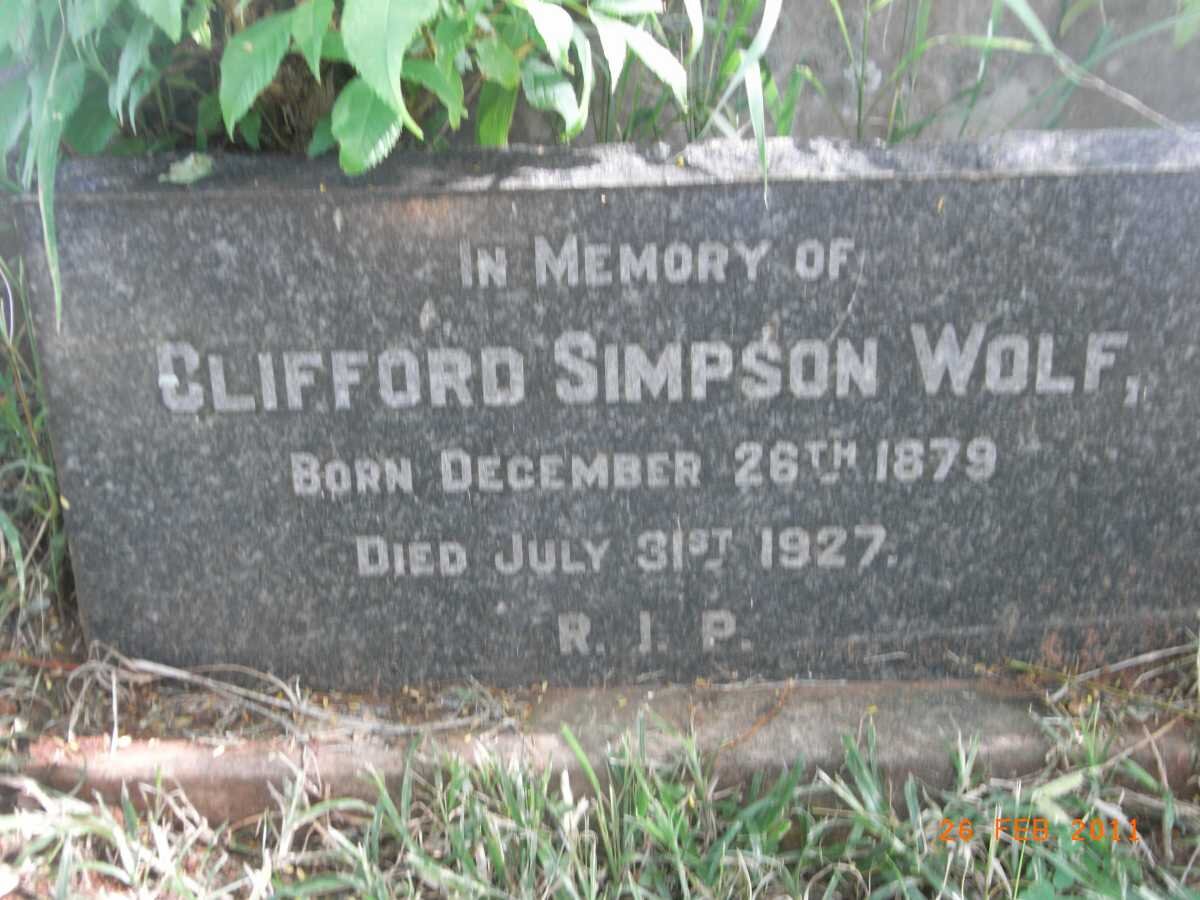 WOLF Clifford Simpson 1879-1927