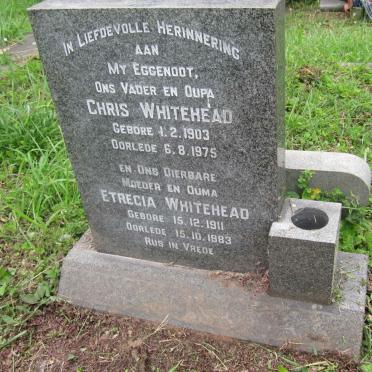 WHITEHEAD Chris 1903-1975 &amp; Etrecia 1911-1983