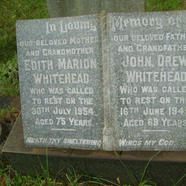WHITEHEAD John Drew -1945 &amp; Edith Marion -1954